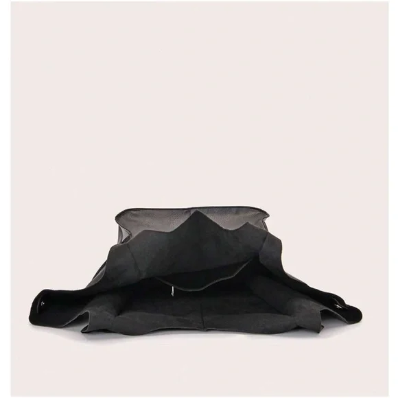 Luxe Vegan Leather Minimalist Oversized Tote Bag - Picture 9 of 12